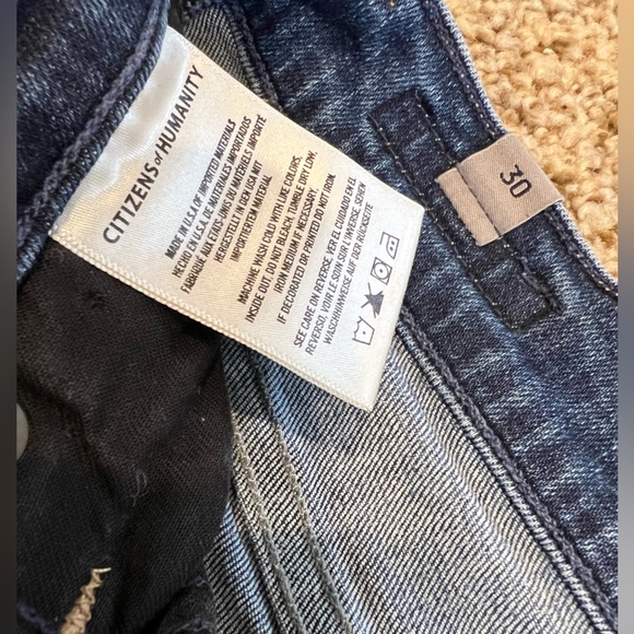 Citizens of Humanity Emerson Slim Boyfriend dark blue distressed jeans size 30 - Picture 7 of 15